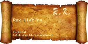 Rex Klára névjegykártya